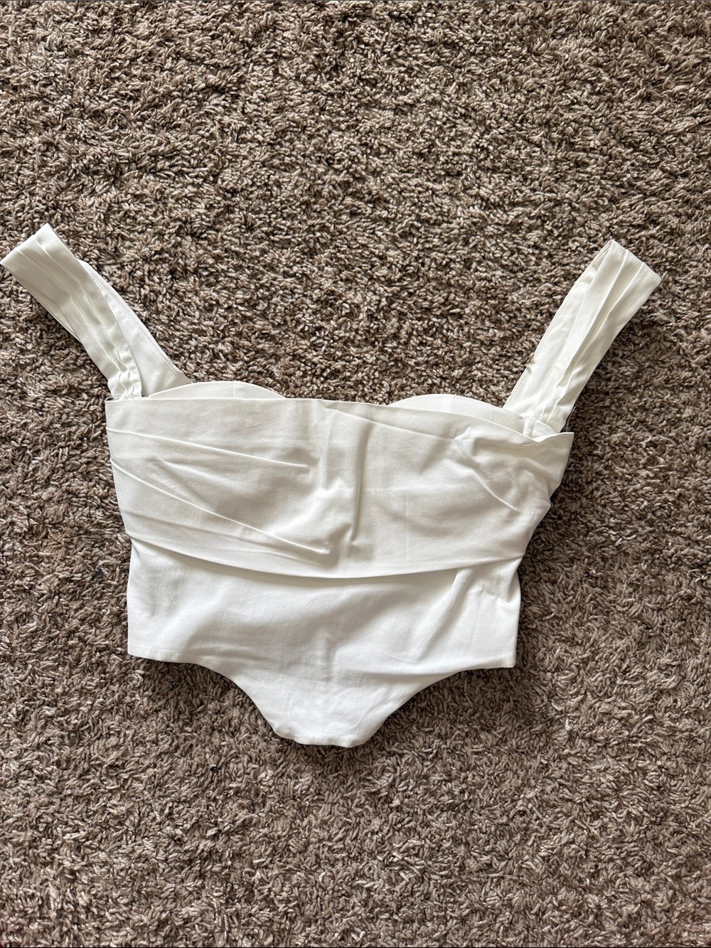 Women’s White Cropped Bustier Tank Top